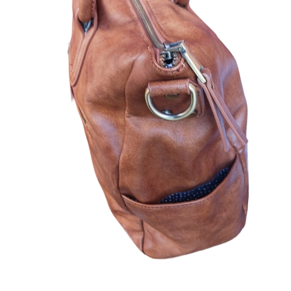 Women BROWN ANTIK KRAFT HANDBAG/CROSSBODY 13"x17" pre-love - Picture 6 of 10